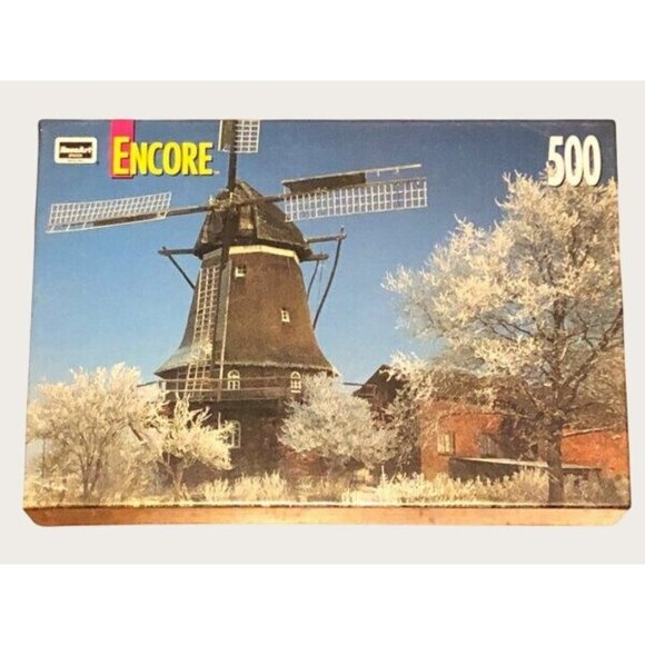 RoseArt Encore Windmill Scene 500 Piece Jigsaw Puzzle New Sealed - Picture 1 of 4